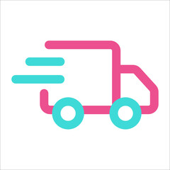 Delivery Truck Icon Two Color