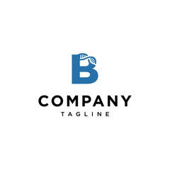 B Letter DNA Genetic Vector logo icon vector Template