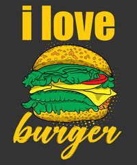 Burger t-shirt design 