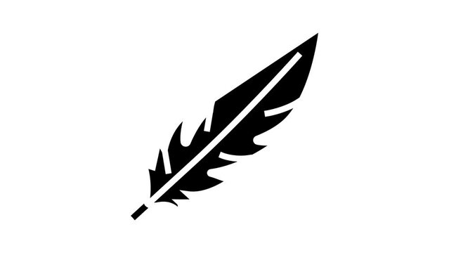 goose feather soft fluffy glyph icon animation