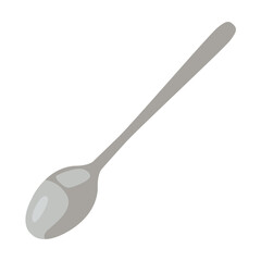 Iron spoon, kitchenware and dishes vector illustration. Cookware, different tools and instruments isolated on white background. Kitchen utensil