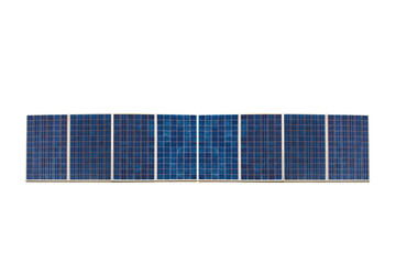 Solar panel type Polycrystalline Silicon Solar Cells on white background.Renewable energy, how to...