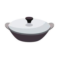 Obraz premium Kazan for pilaf, kitchenware and dishes vector illustration. Cookware, different tools and instruments isolated on white background. Kitchen utensil