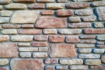 Detail of the stones on a stone wall