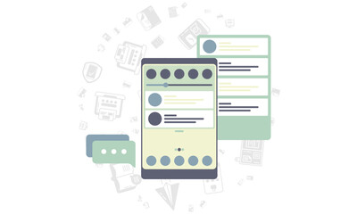 Fototapeta premium illustration of a notification bar on a smartphone