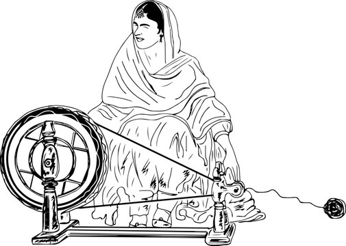Tricolor Charkha (Spinning Wheel), Art Print | Barewalls Posters & Prints |  bwc17487023