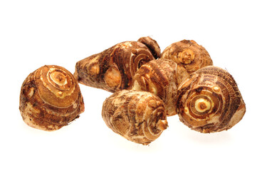 Taro on white background