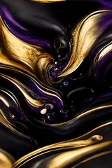 Tuinposter Purple abstract marble fluid art wallpaper © Oleksandr Blishch