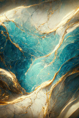 Luxury marble background. Turquoise fluid art	