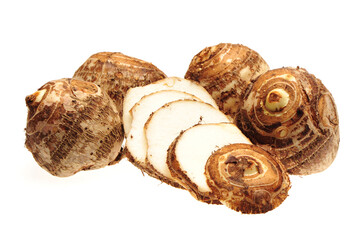 Taro on white background