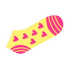 Short baby socks flat vector illustration. Stylish trendy cotton or woolen socks for winter isolated on white background