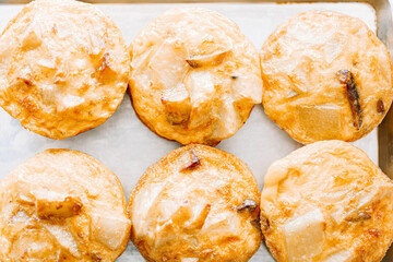 Delicious breakfast or dessert with mini apple pies