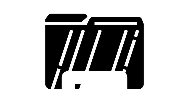 computer folder glyph icon animation