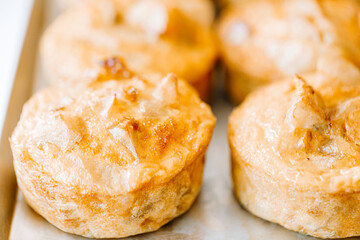 Delicious breakfast or dessert with mini apple pies