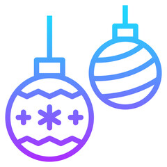 bauble ball gradient line icon