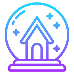 globe gradient line icon