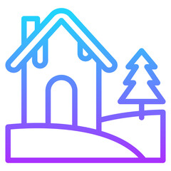 house gradient line icon