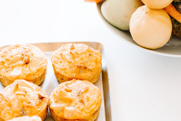 Delicious breakfast or dessert with mini apple pies
