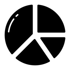 Pie chart vector icon in trendy design style
