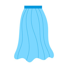 Light summer skirt. Clothes, accessories for man and woman. Vector illustration of garment from wardrobe isolated on white