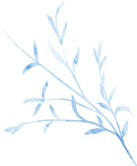 Watercolor leaf branch illustration