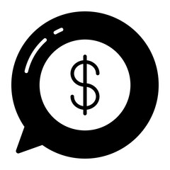 Money talk vector icon isolated on white background