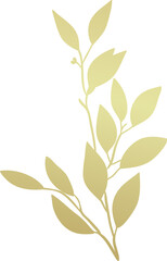 Gold leaf branch illustration