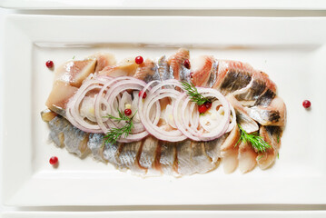 herring with red onion and cranberries