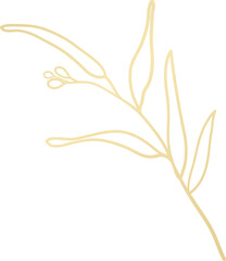 Gold leaf branch illustration