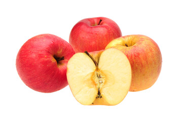 Red apples isolated on white background