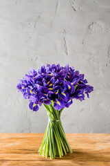 spring flowers on the wooden background
