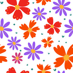 Obraz premium Seamless floral vector pattern. Perfect for modern wallpaper, fabric, home decor, and wrapping projects.