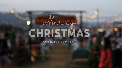 christmas message There is a blurred background with orange bokeh lights. for background images