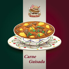 MEXICO food logo hand drawn and traditional food graphic vector illustration with mexican flag