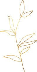 Fototapeta na wymiar Gold leaf branch illustration