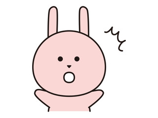 驚くうさぎのキャラクター