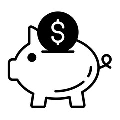 Piggy bank vector icon, trendy design of saving money