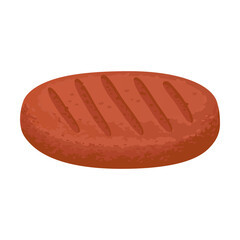 Fried beef patty. Meat product cartoon vector illustration. Drawing of raw and roasted animal meat isolated on white background