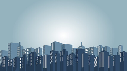 Naklejka premium City background with many mall buildings at night