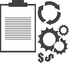 Business process icon, business statistic icon vector