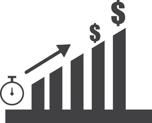 Business process icon, financial growth icon vector