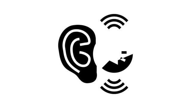 hearing loss glyph icon animation