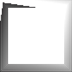 Rectangle Logo with lines.Square unusual icon Design .frame with Vector stripes .