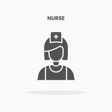Nurse icon vector illustration glyph style. Great used for web, app, digital product, presentation, UI and many more.