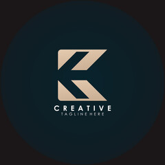 Obraz premium Corporate branding logo design template, abstract design with initial K letter