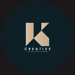 Corporate branding logo design template, abstract design with initial K letter