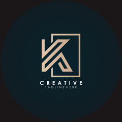 Corporate branding logo design template, abstract design with initial K letter