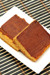 Date Loaf Cake on white background