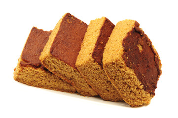 Date Loaf Cake on white background