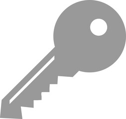 Detailed and modern style silver key icon isolated 